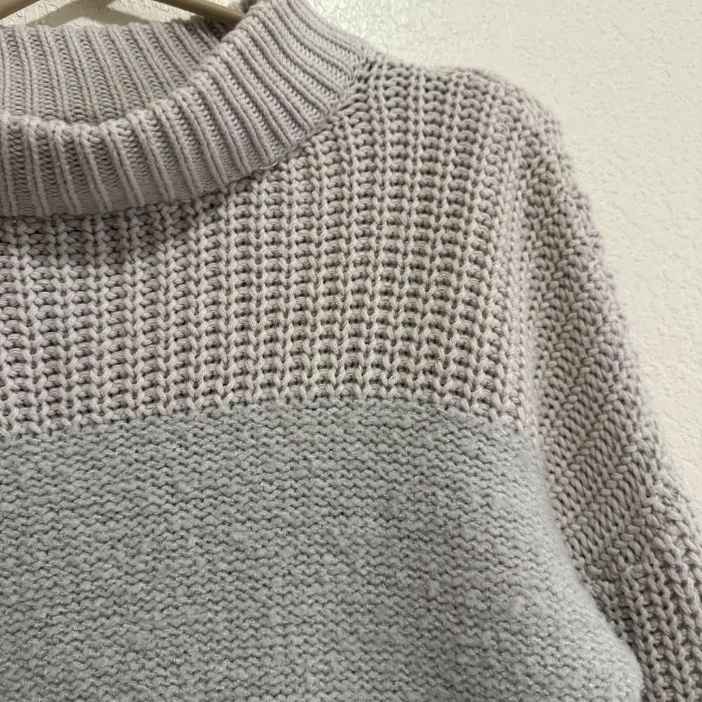 Petal Pup Knit Mock Neck Cropped Sweater Beige Women's Size 2 - Picture 5 of 11
